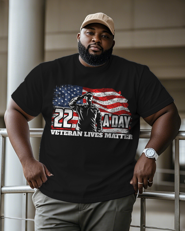 War - themed Silhouettes  Men's Plus Size Short Sleeve T-Shirt