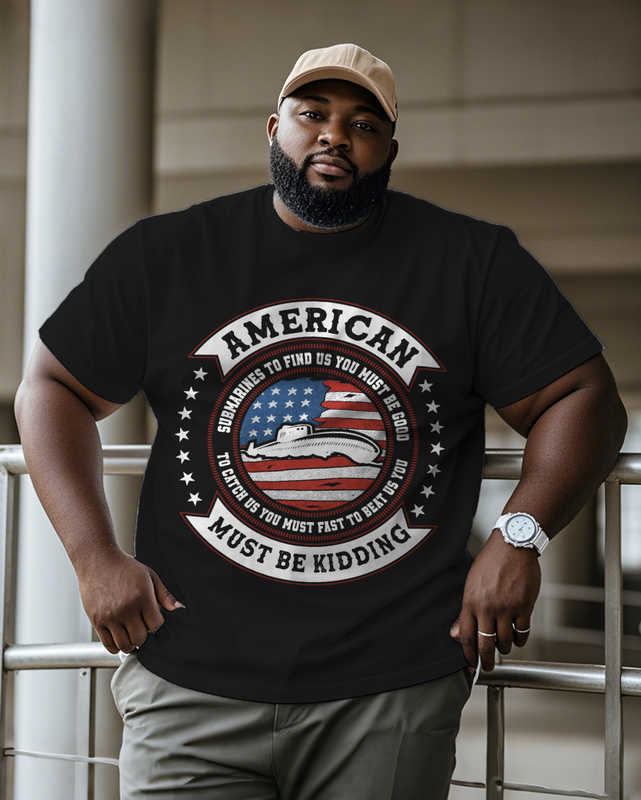 War - themed Silhouettes  Men's Plus Size Short Sleeve T-Shirt