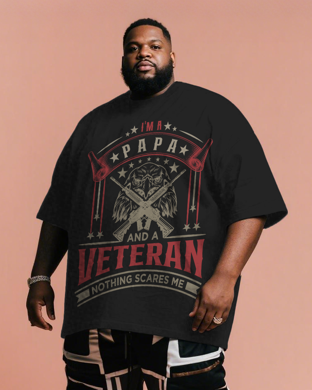 War - themed Silhouettes  Men's Plus Size Short Sleeve T-Shirt