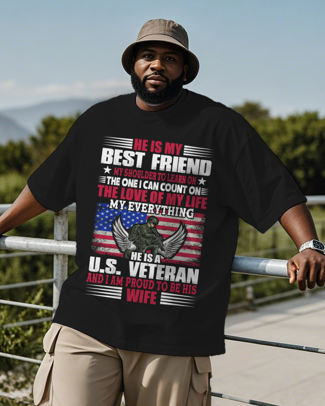 War - themed Silhouettes  Men's Plus Size Short Sleeve T-Shirt