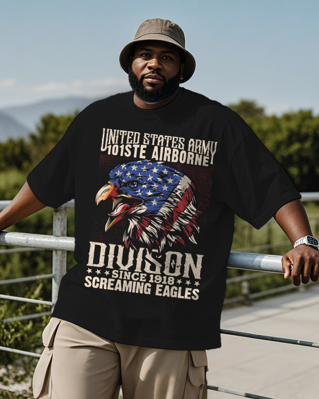 War - themed Silhouettes  Men's Plus Size Short Sleeve T-Shirt
