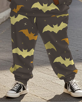 Women's Plus Size Halloween Graffiti Hoodie Set