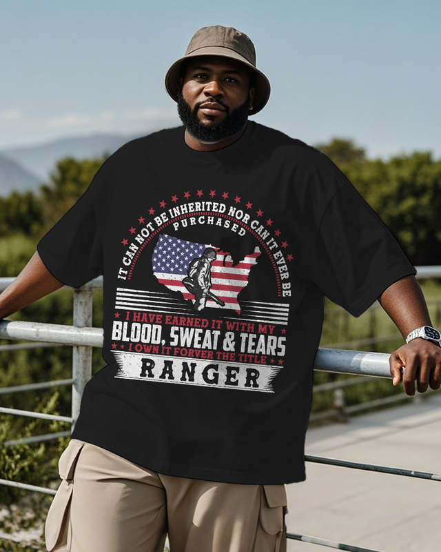 War - themed Silhouettes  Men's Plus Size Short Sleeve T-Shirt