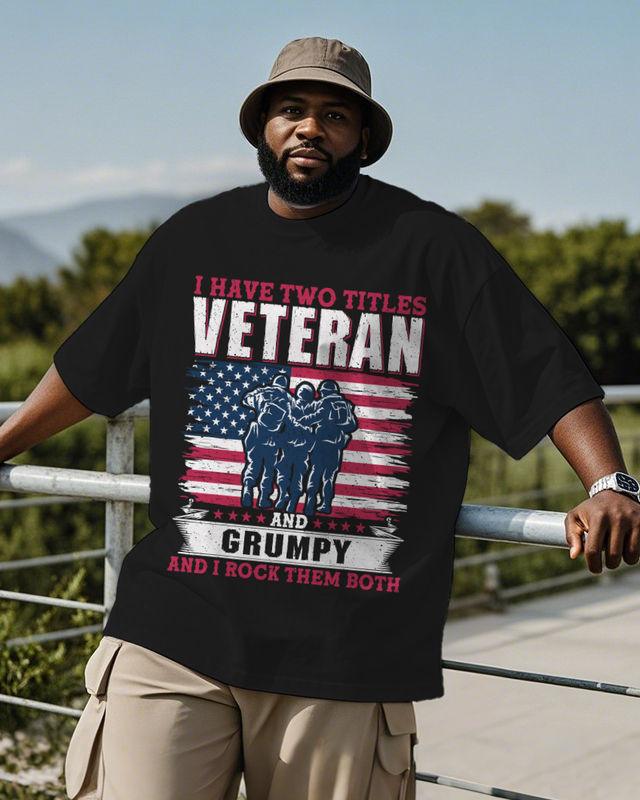 War - themed Silhouettes  Men's Plus Size Short Sleeve T-Shirt