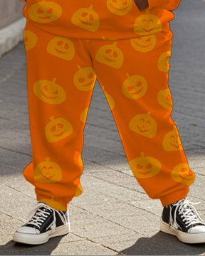 Women's Plus Size Halloween Graffiti Hoodie Set
