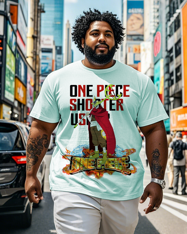 One Piece  Men's Plus Size Short Sleeve T-Shirt