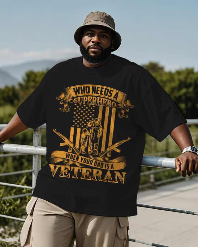 War - themed Silhouettes  Men's Plus Size Short Sleeve T-Shirt