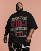 War - themed Silhouettes  Men's Plus Size Short Sleeve T-Shirt