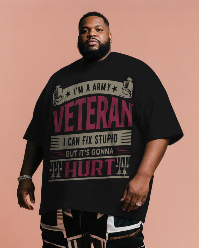 War - themed Silhouettes  Men's Plus Size Short Sleeve T-Shirt