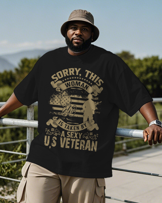 War - themed Silhouettes  Men's Plus Size Short Sleeve T-Shirt