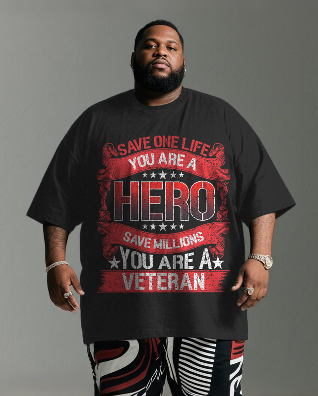 War - themed Silhouettes  Men's Plus Size Short Sleeve T-Shirt
