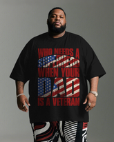 War - themed Silhouettes  Men's Plus Size Short Sleeve T-Shirt