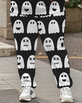 Women's Plus Size Halloween Graffiti Hoodie Set