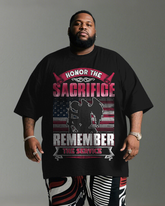 War - themed Silhouettes  Men's Plus Size Short Sleeve T-Shirt