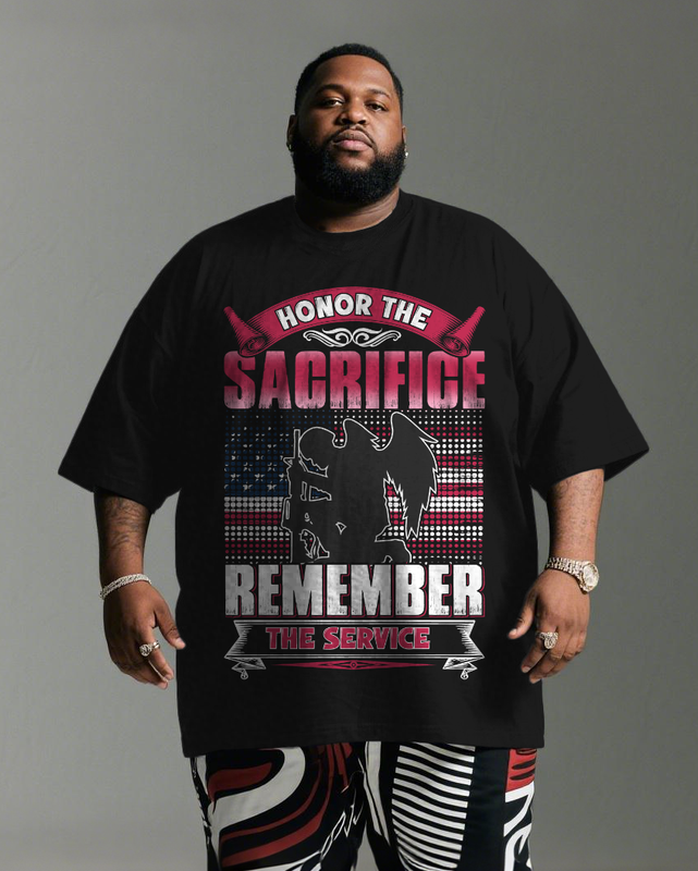 War - themed Silhouettes  Men's Plus Size Short Sleeve T-Shirt
