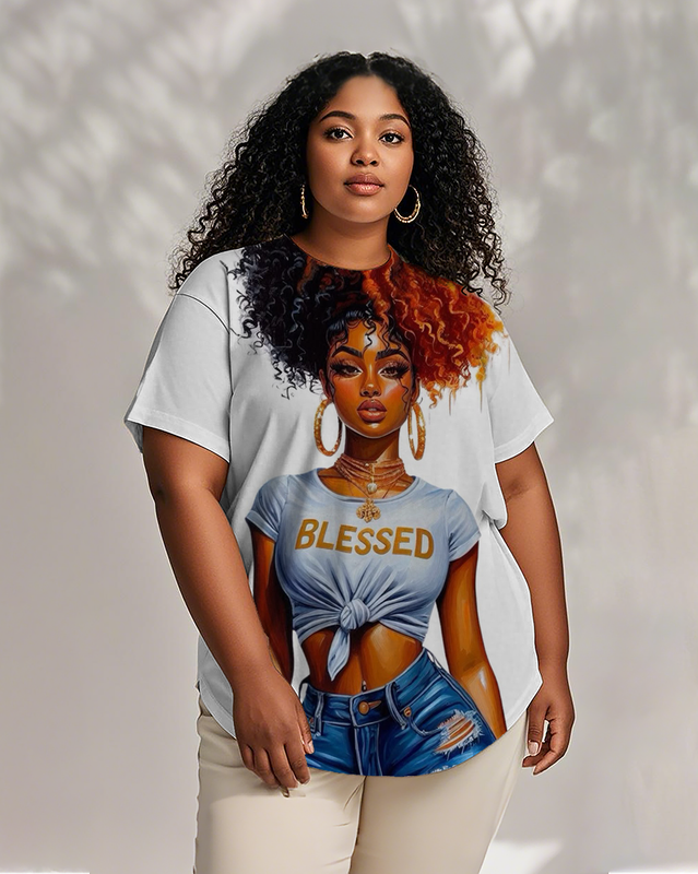 black girl Women's Plus Size T-shirts