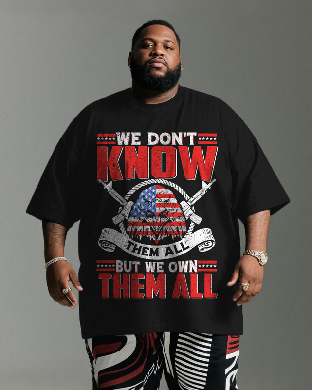 War - themed Silhouettes  Men's Plus Size Short Sleeve T-Shirt