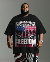 War - themed Silhouettes  Men's Plus Size Short Sleeve T-Shirt