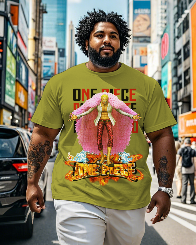 One Piece  Men's Plus Size Short Sleeve T-Shirt