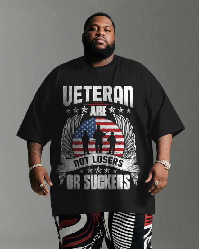 War - themed Silhouettes  Men's Plus Size Short Sleeve T-Shirt