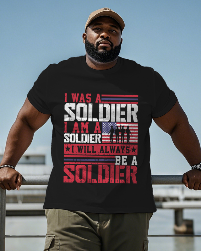 War - themed Silhouettes  Men's Plus Size Short Sleeve T-Shirt