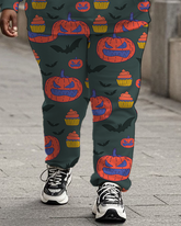 Women's Plus Size Halloween Graffiti Hoodie Set