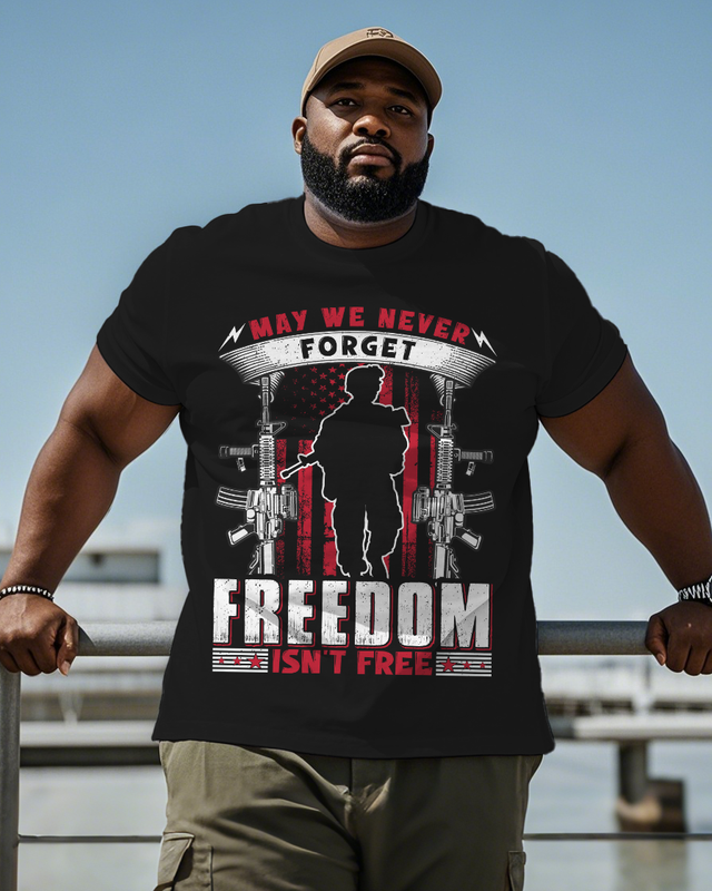War - themed Silhouettes  Men's Plus Size Short Sleeve T-Shirt