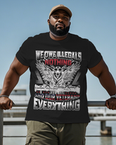 War - themed Silhouettes  Men's Plus Size Short Sleeve T-Shirt