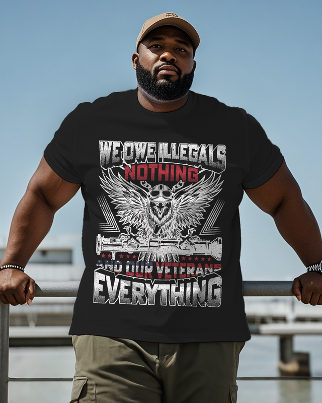 War - themed Silhouettes  Men's Plus Size Short Sleeve T-Shirt
