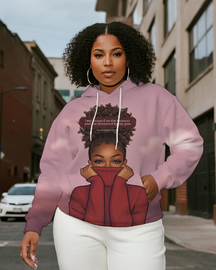 Women's Plus Size  Long Sleeve Hoodie