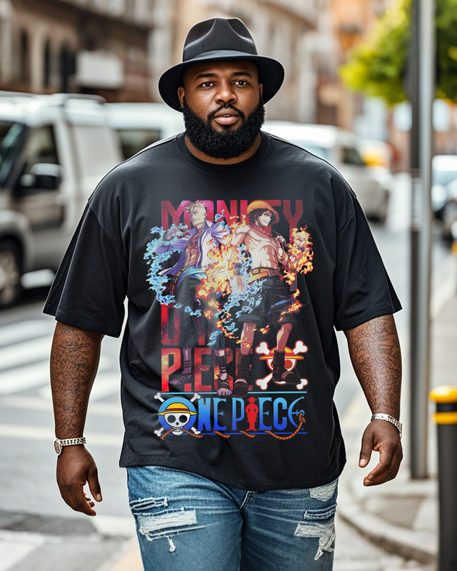 One Piece  Men's Plus Size Short Sleeve T-Shirt