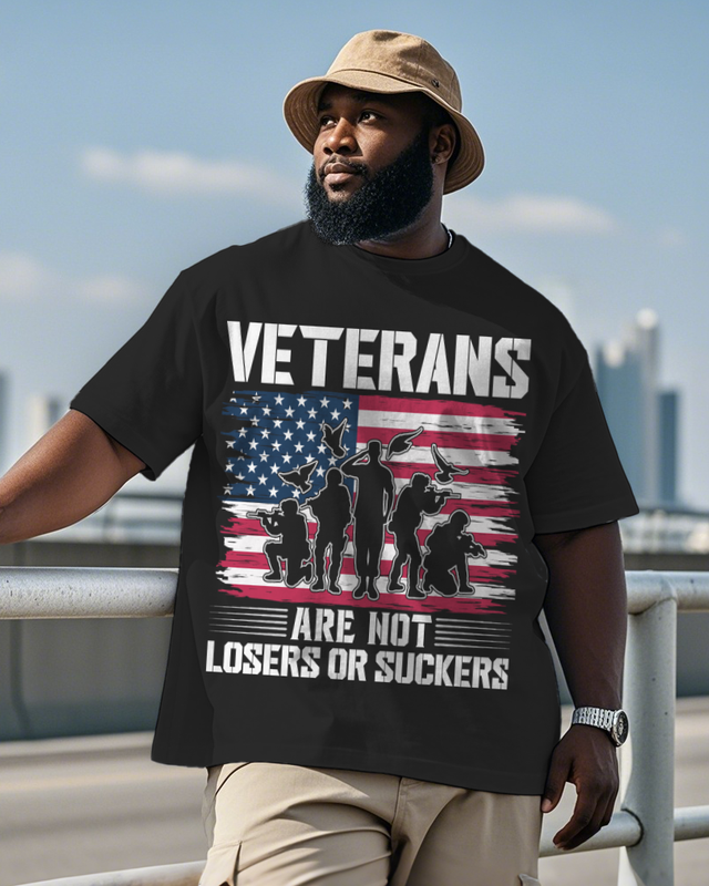 War - themed Silhouettes  Men's Plus Size Short Sleeve T-Shirt