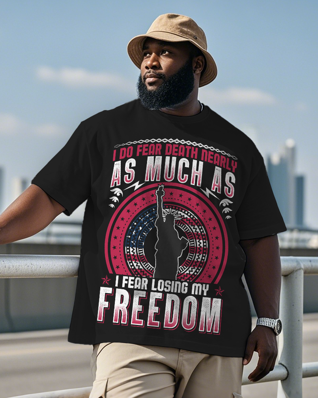 War - themed Silhouettes  Men's Plus Size Short Sleeve T-Shirt