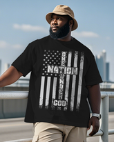 War - themed Silhouettes  Men's Plus Size Short Sleeve T-Shirt