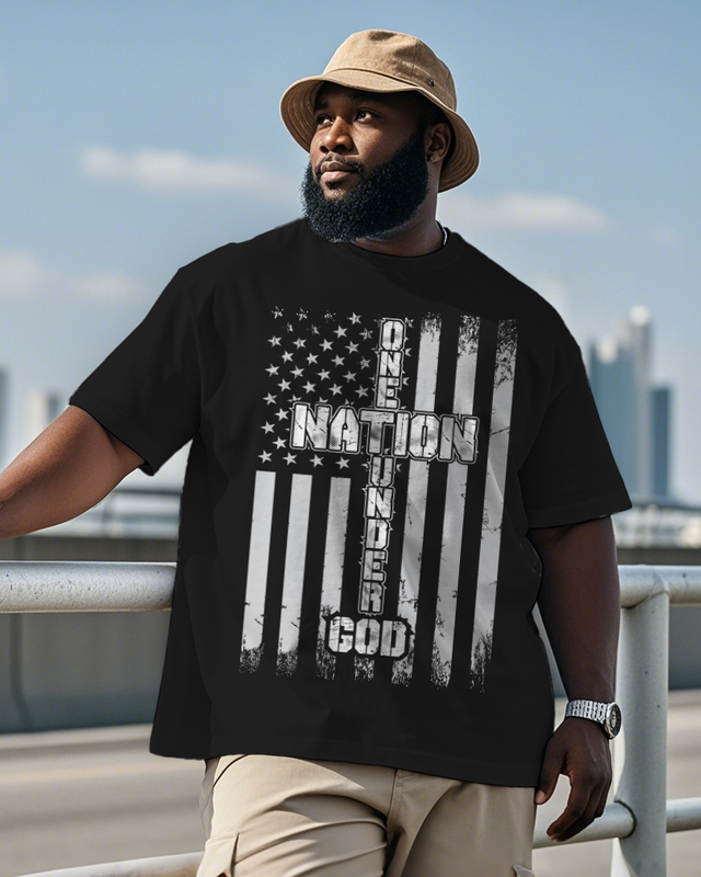 War - themed Silhouettes  Men's Plus Size Short Sleeve T-Shirt