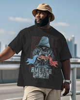 War - themed Silhouettes  Men's Plus Size Short Sleeve T-Shirt