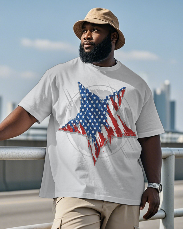 War - themed Silhouettes  Men's Plus Size Short Sleeve T-Shirt