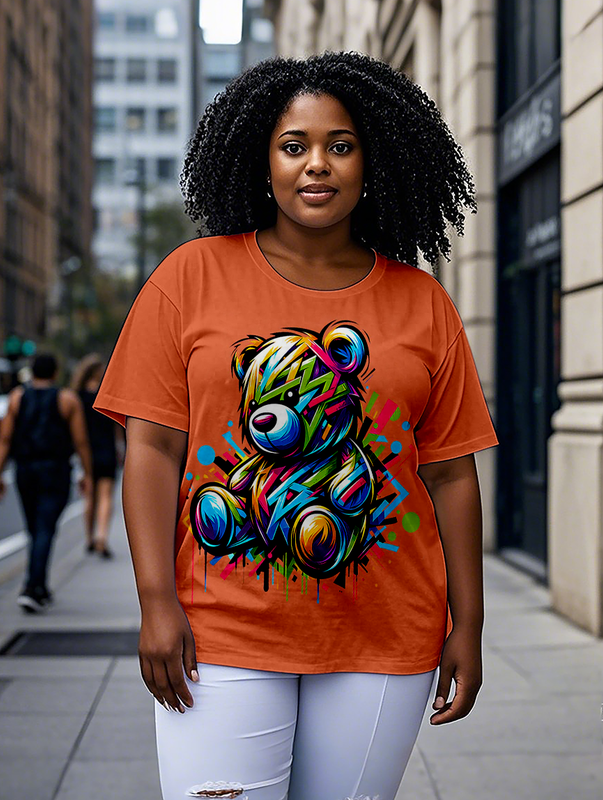 Abstract Teddy Women's Plus Size T-shirts