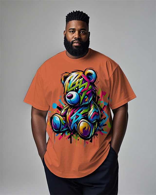 Abstract Teddy Men's Plus Size Short Sleeve T-Shirt