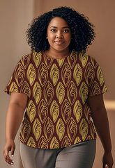 Abstract leaf - shaped patterns Women's Plus Size T-shirts