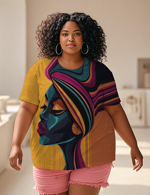 African women wearing headscarves Women's Plus Size T-shirts