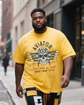 Aviation-Cocktail Men's Plus Size Short Sleeve T-Shirt