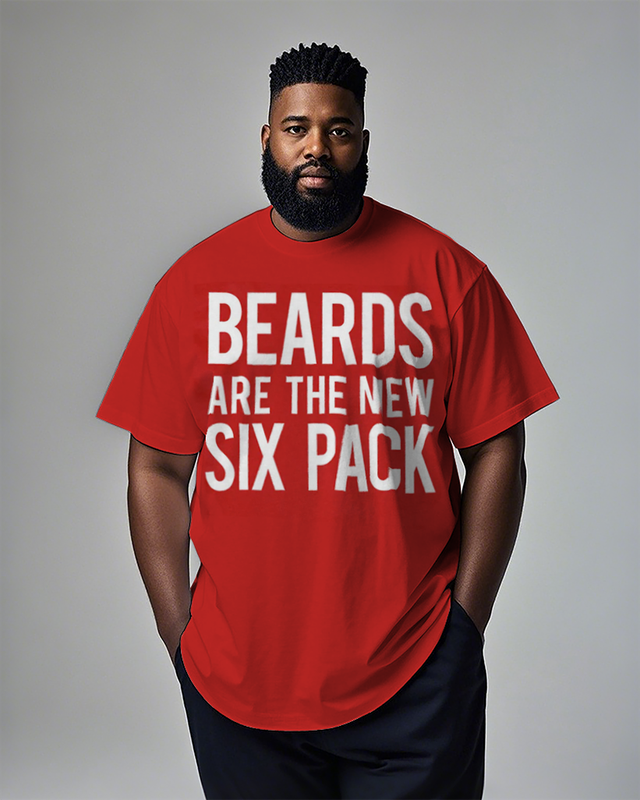 Beards Are The New 6 Pack Men's Plus Size Short Sleeve T-Shirt