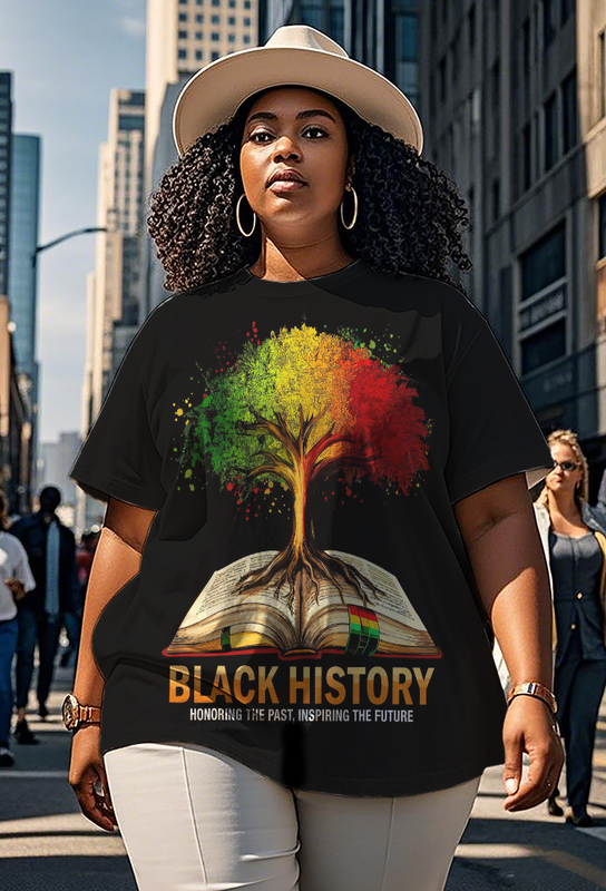 Black History Tree Women's Plus Size T-shirts