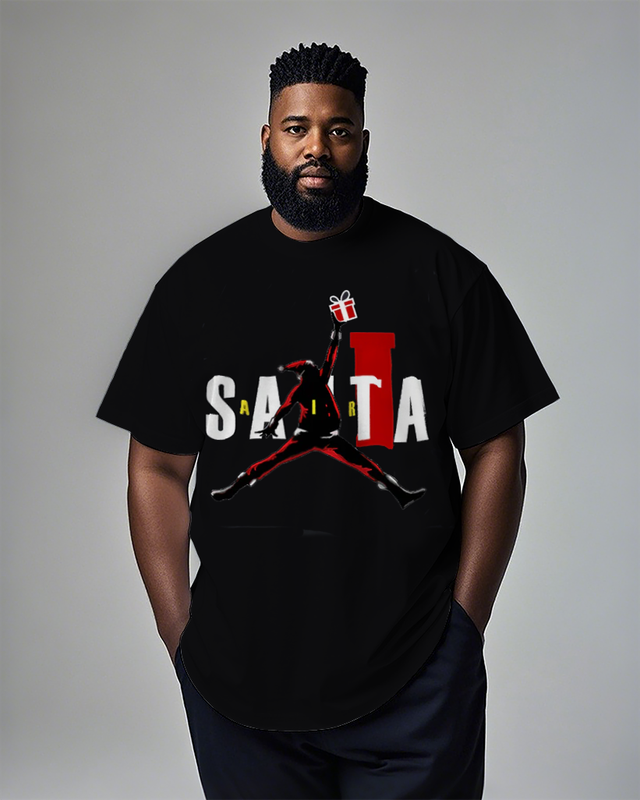 Christmas Air Santa Men's Plus Size Short Sleeve T-Shirt