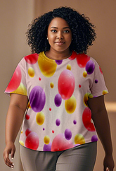 Colorful three - dimensional balls Women's Plus Size T-shirts