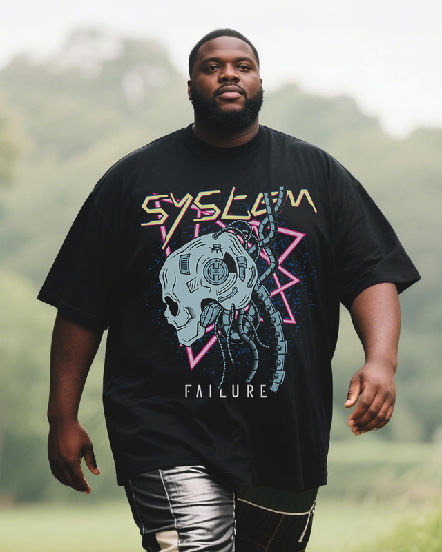 Cyberpunk Men's Plus Size Short Sleeve T-Shirt