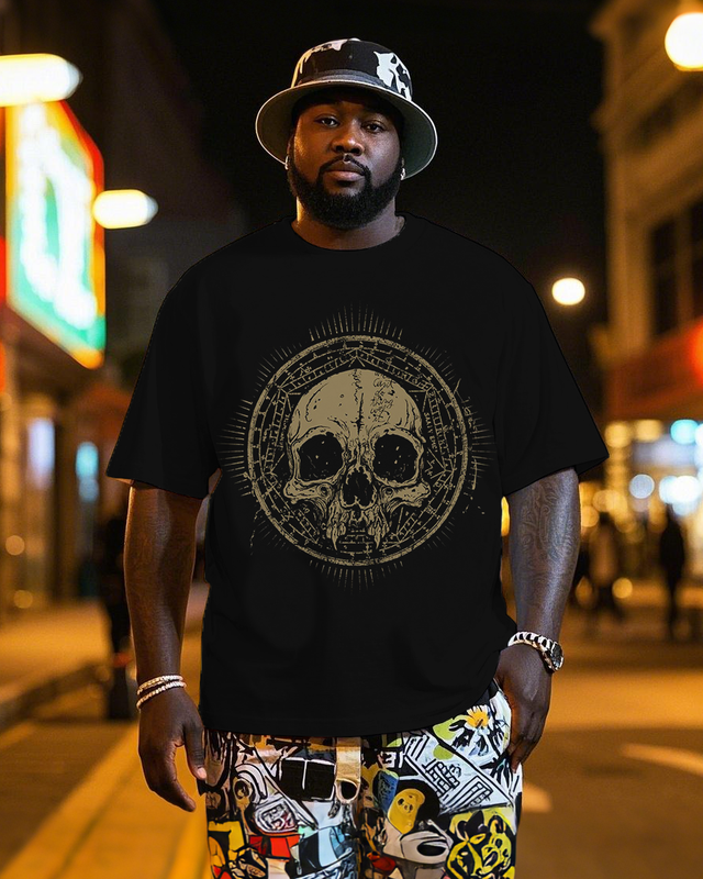 Dark Skull Art Men's Plus Size Short Sleeve T-Shirt