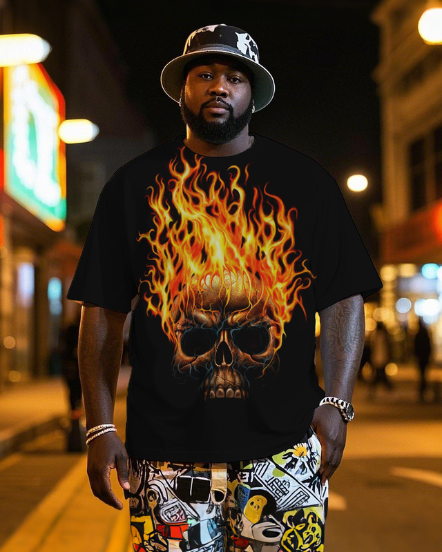 Dark Skull Art Men's Plus Size Short Sleeve T-Shirt