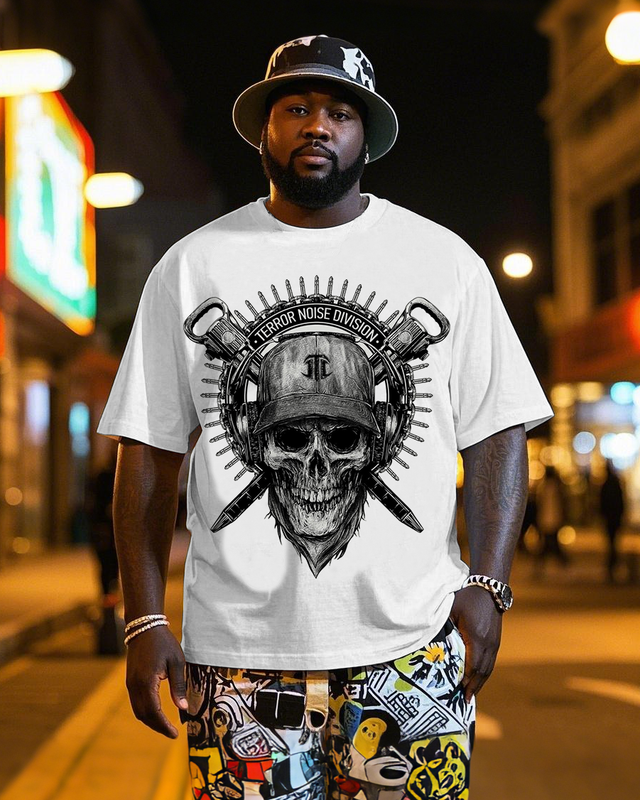 Dark Skull Art Men's Plus Size Short Sleeve T-Shirt